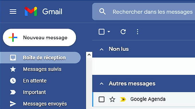 Gmail interface bureau