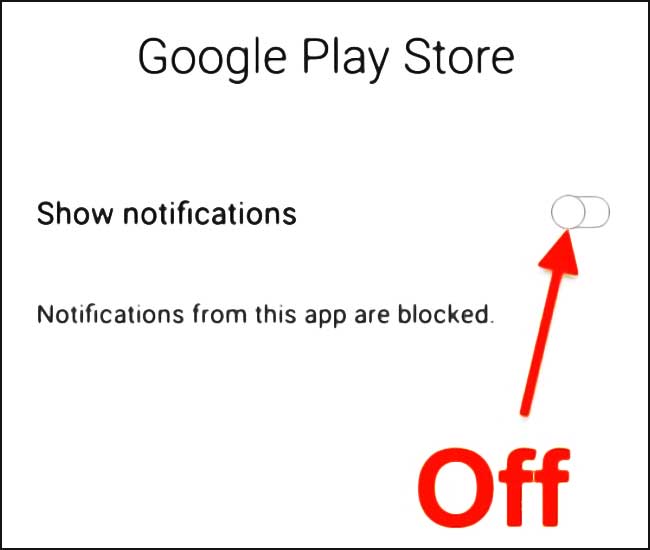 Enlevez les notification Google Play Store