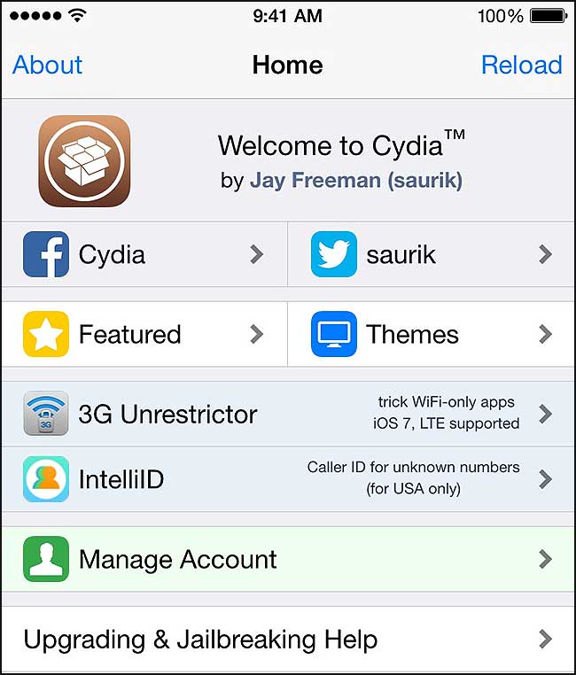 Screenshot Cydia