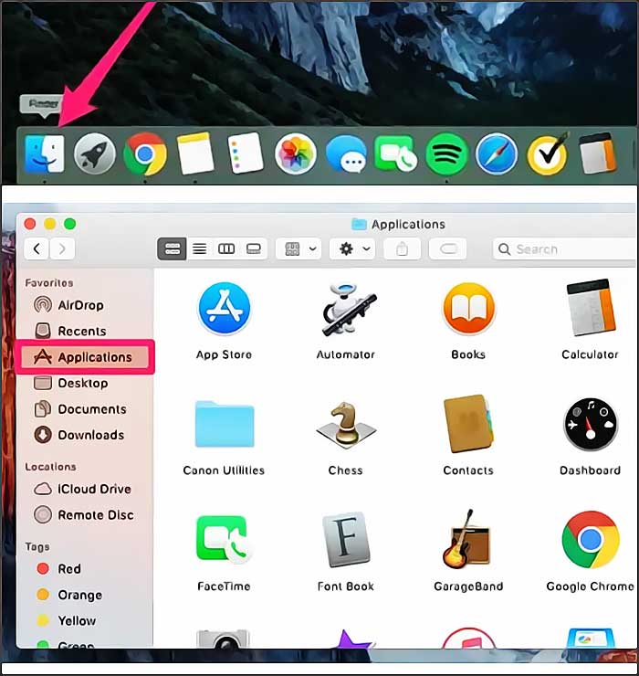 Capture d'un écran d'ordinateur avec applications Mac.