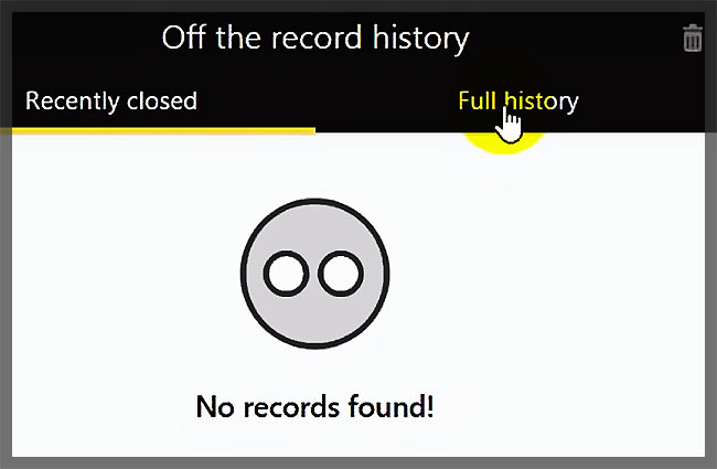 Off The Record History sur Google Chrome
