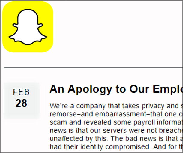 Phising : Email Snapchat d'hameçonnage