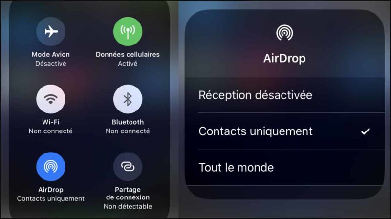Airdrop sur iPhone