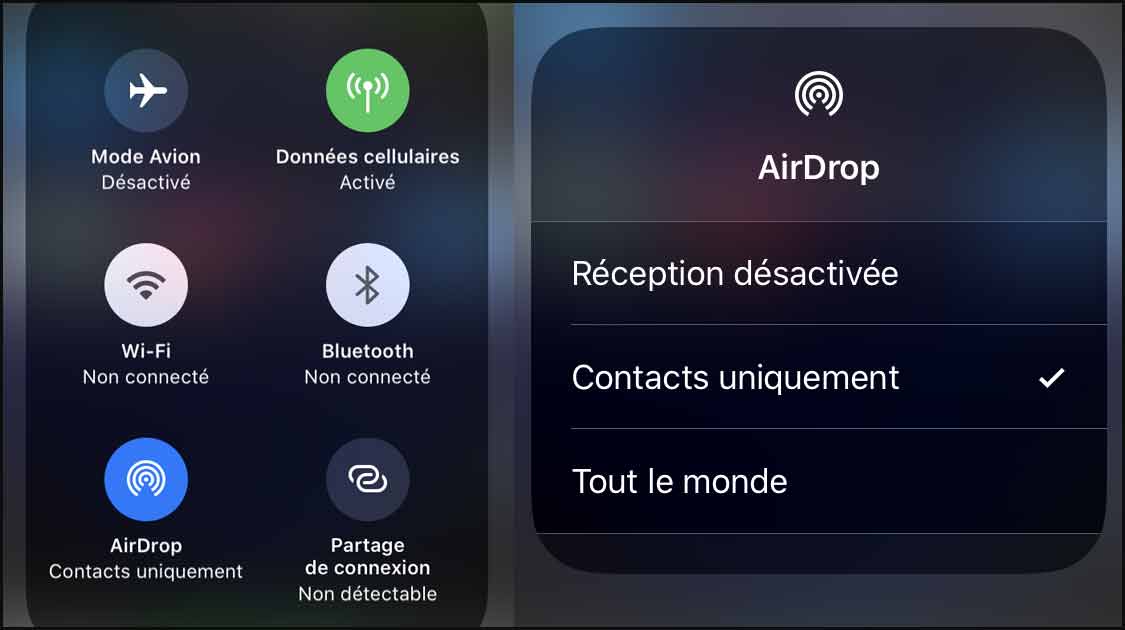 Airdrop sur iPhone