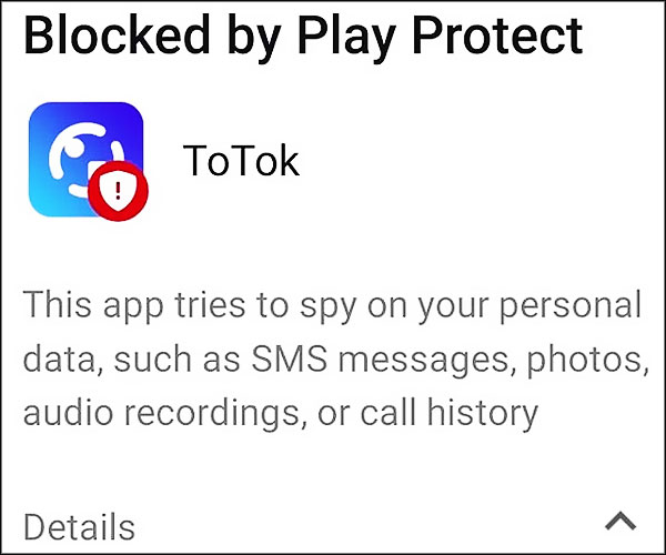 Totok bloqué par Google Play