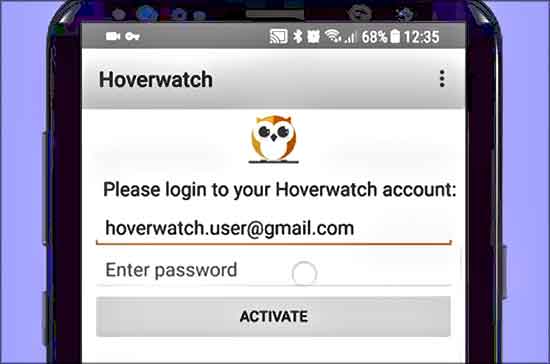 Connexion Hoverwatch sur Android
