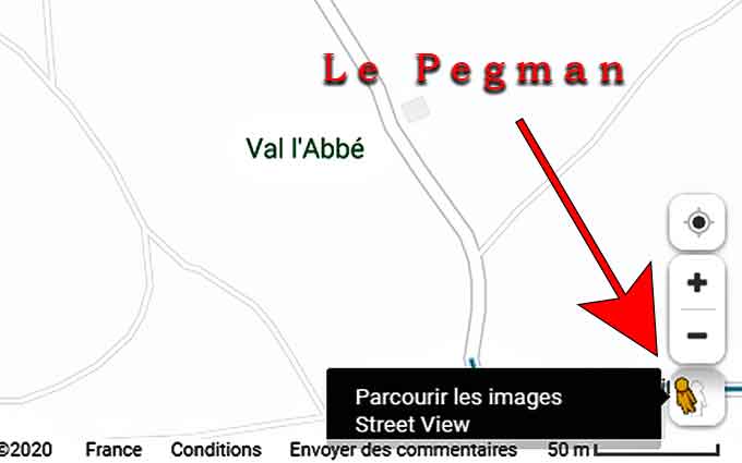 Captures d'écran du Pegman sur Google Maps