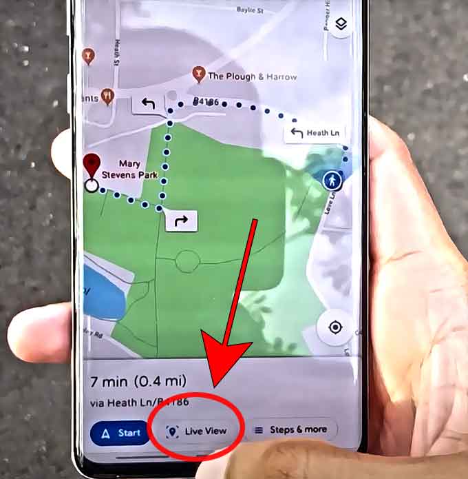Le mode Live View sur Google Maps