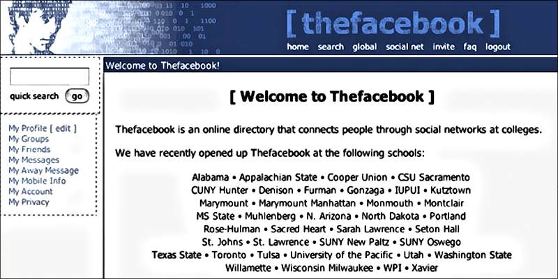 le slogan de Facebook à sa création en 2004