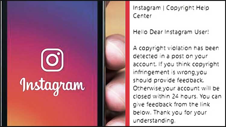 Instagram : Violation du copyright