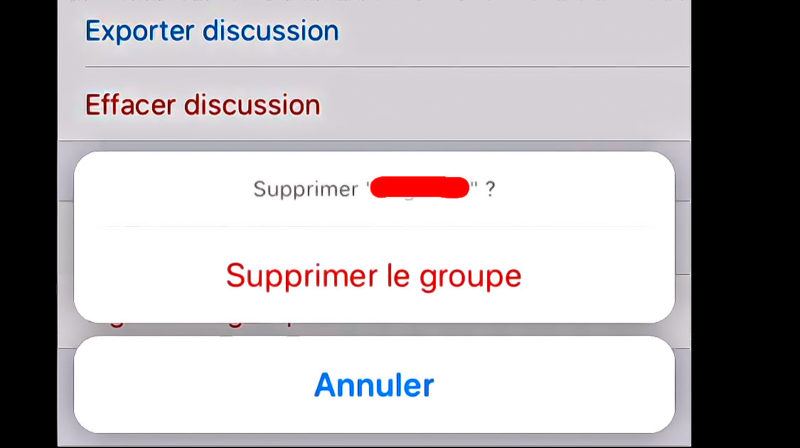 Whatsapp : supprimer un groupe