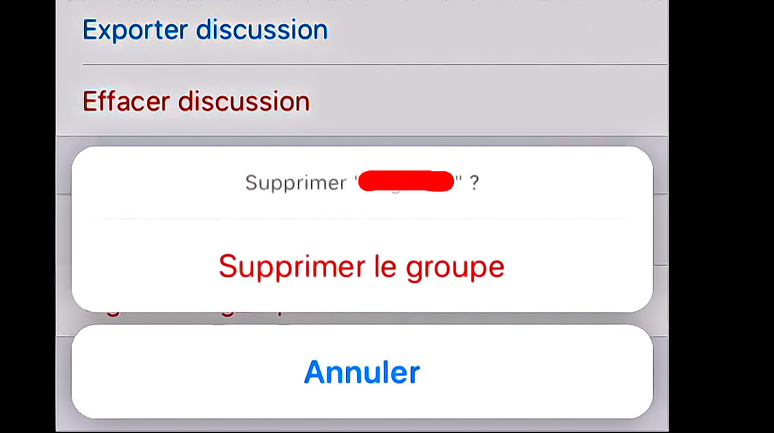 Whatsapp : supprimer un groupe