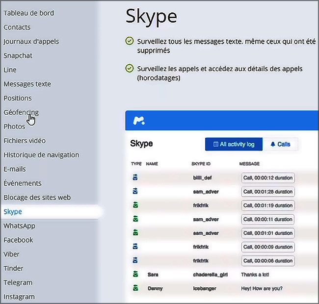 MSpy espionne Skype