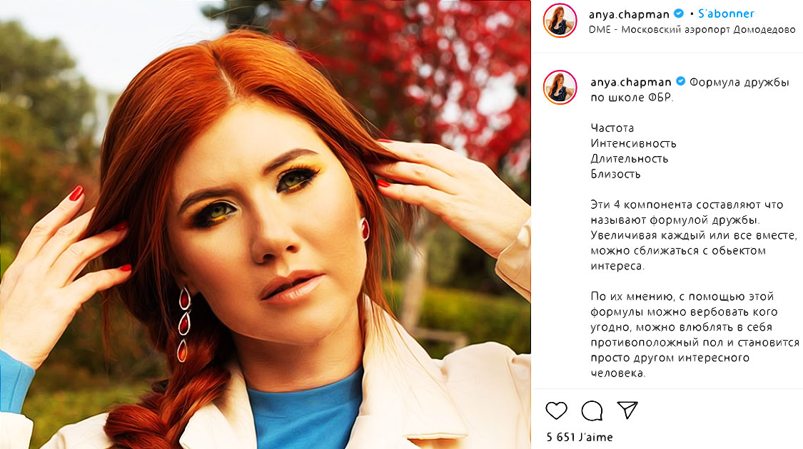 Anna Chapman espionne sur Instagram