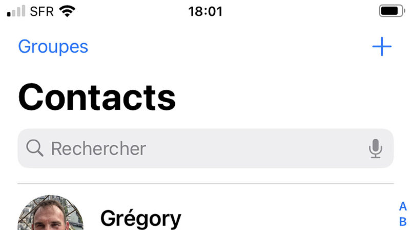 Contacts sur iPhone