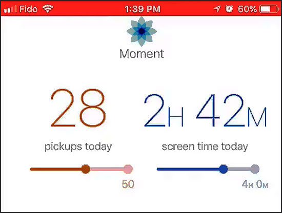 Ecran d'accueil de l'application Moment: Cut Screen Tim‪e
