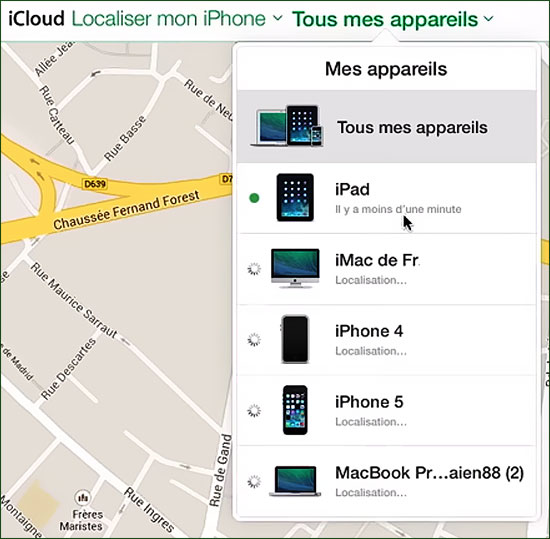 iCloud : Localiser mon iPhone