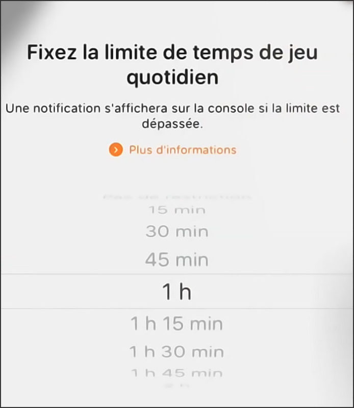 Activer et supprimer le contrôle parental Switch