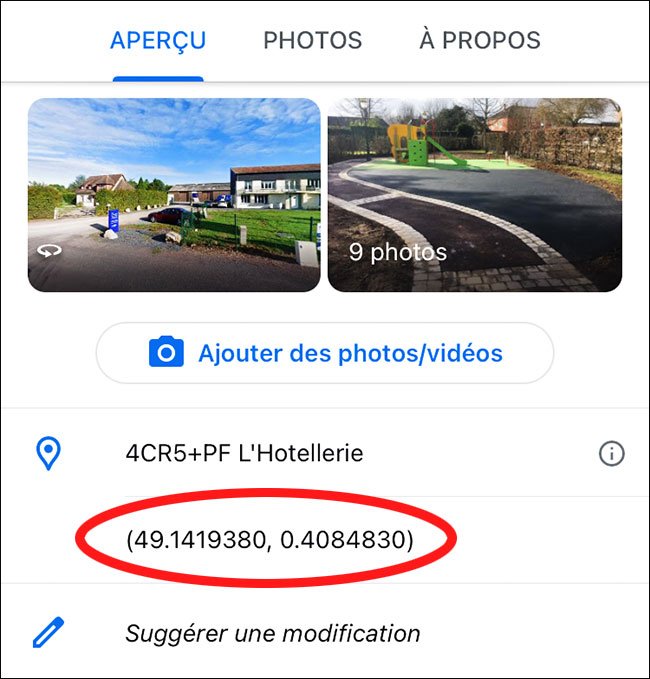 Obtenir la longitude et la lattitude sur Google maps avec un Iphone