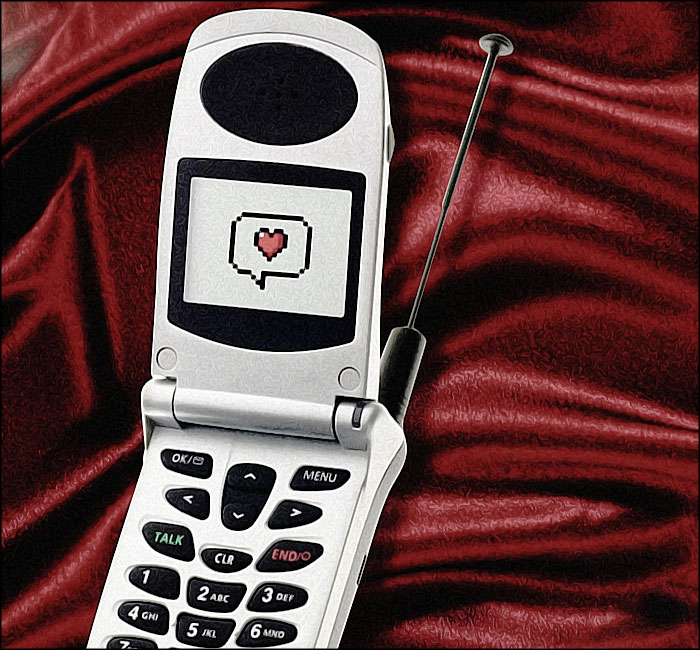 un coeur sur un telephone