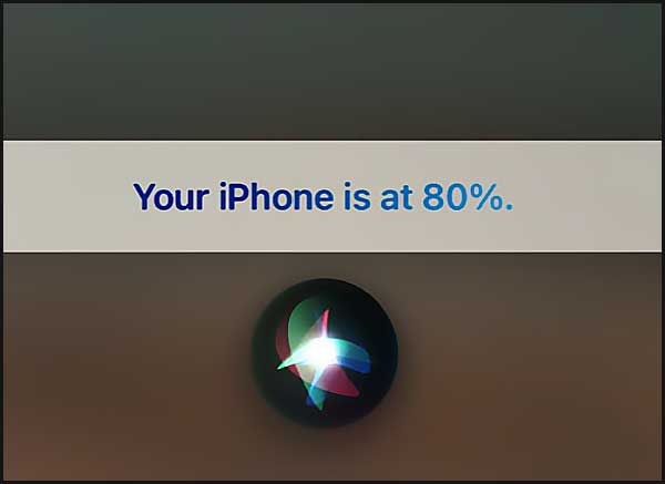 Demander à Siri le pourcentage de votre batterie