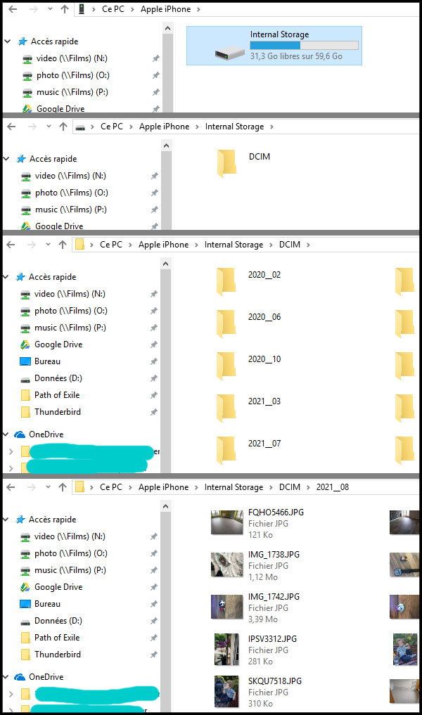 Transféer le dossier photo d'un iPhone sur Windows