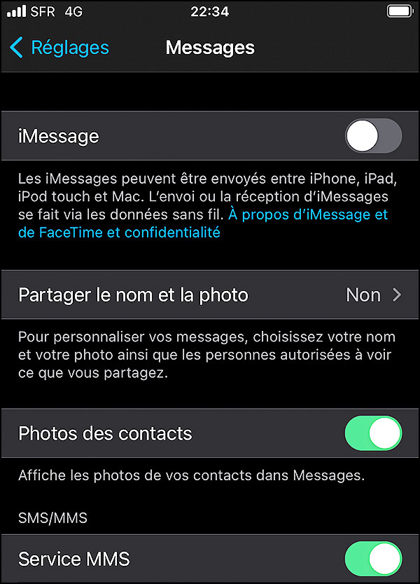 Comment désactiver iMessage sur un iPhone