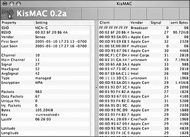 KisMac Screenshot