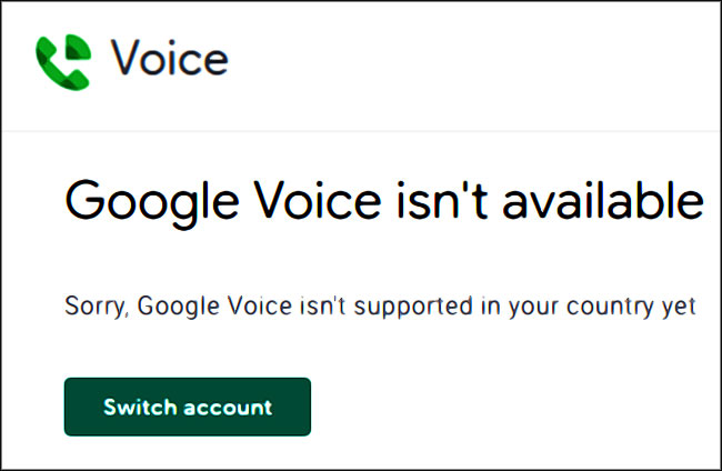 Google Voice n'est pas compatible avec la France
