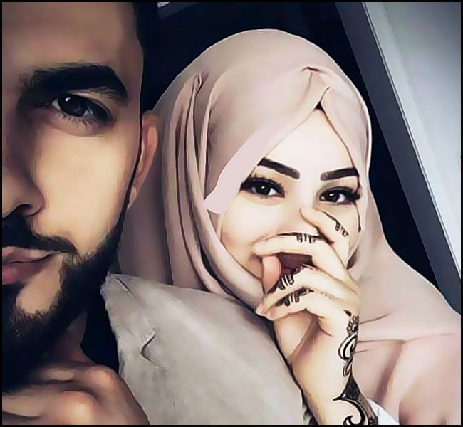 Couple musulman heureux