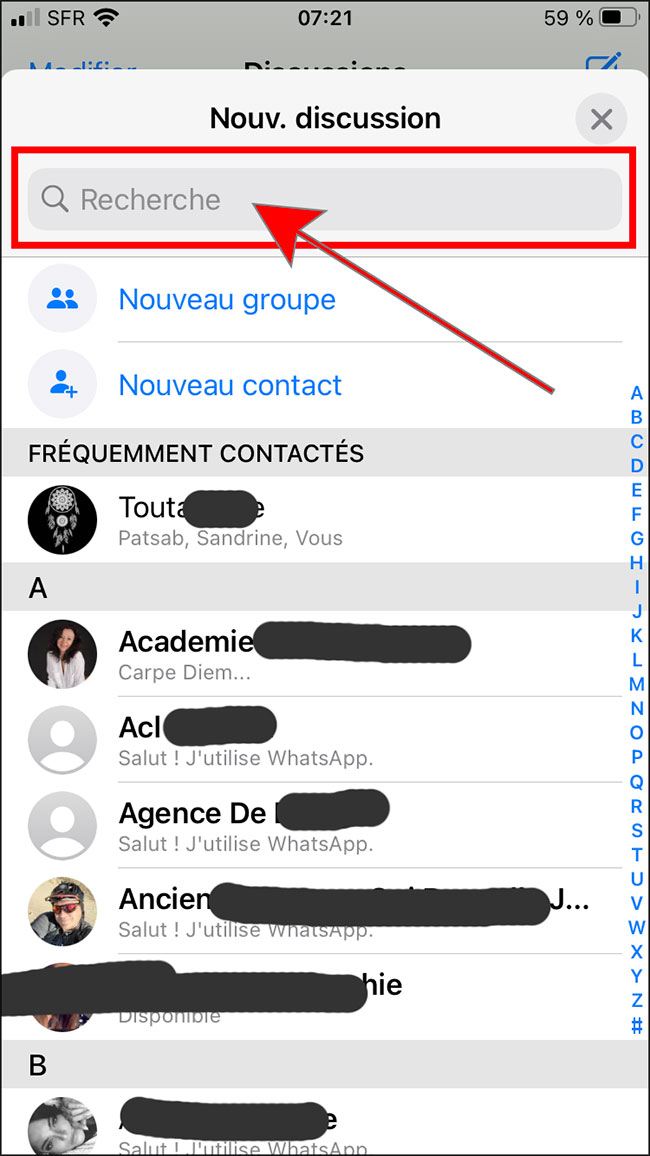 trouver quelqu'un sur WhatsApp à l'aide de votre iPhone ou Android