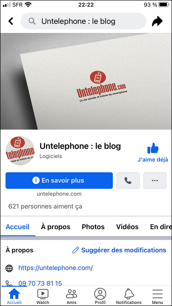 page facebook untelephone