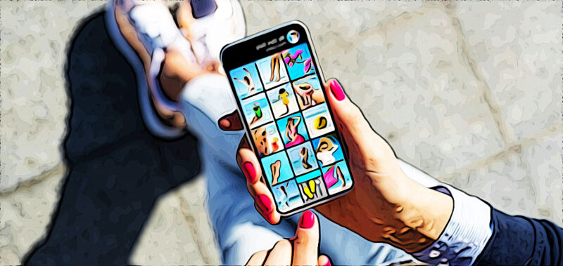 une femme surfe sur instagram