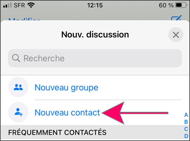 whatsapp nouveau contact