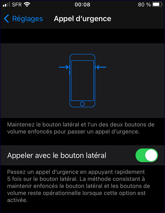 iphone appeler avec bouton lateral
