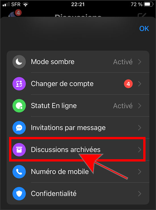 discussions archivees messenger