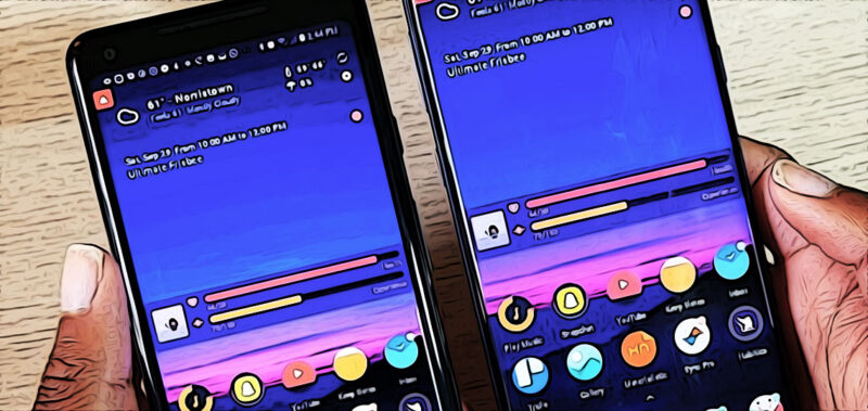 deux androids identiques commandes a distance