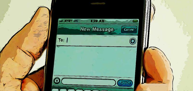 dessin envoyer un message sur un telephone