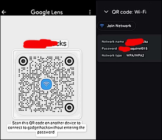 google lens qr code wifi