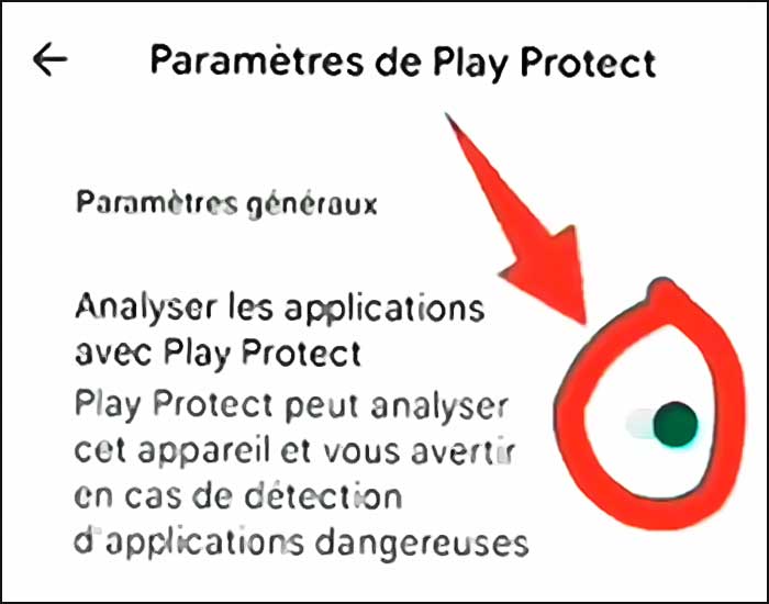 parametres play protect sur android