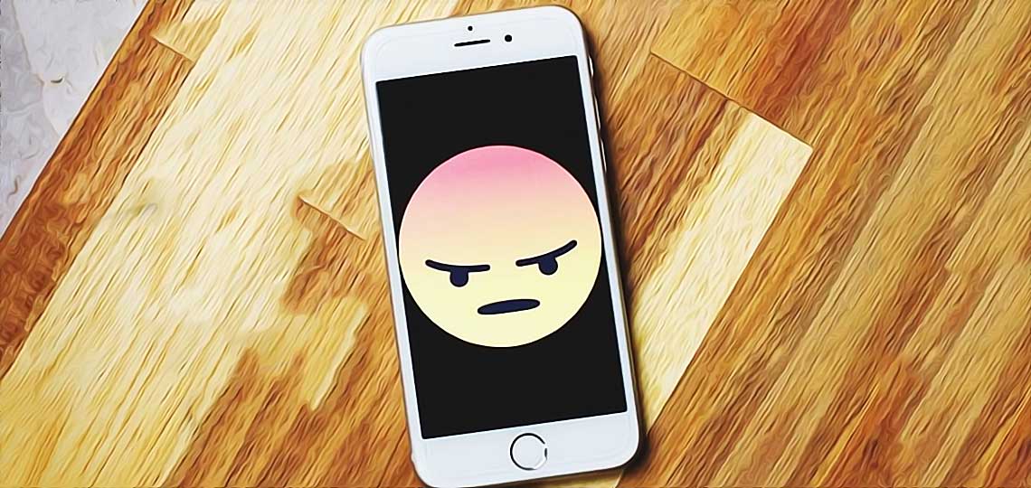 emoji mecontent sur iphone