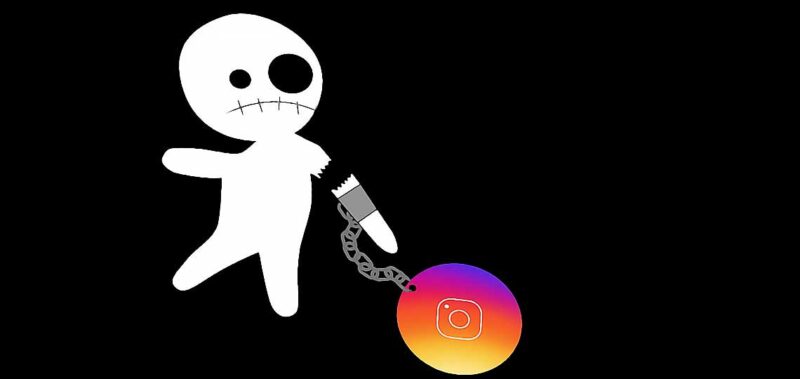 Figure attachée à une icône Instagram.