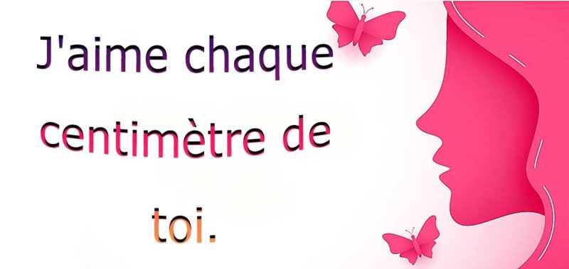 Illustration sentimentale avec texte et papillons.