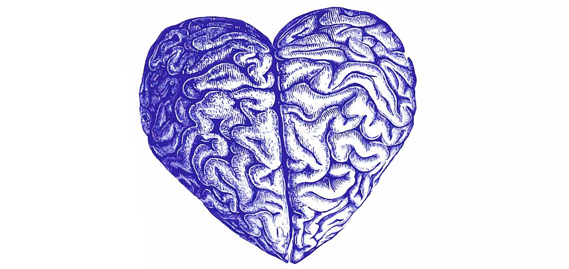 Cœur stylisé en forme de cerveau.
